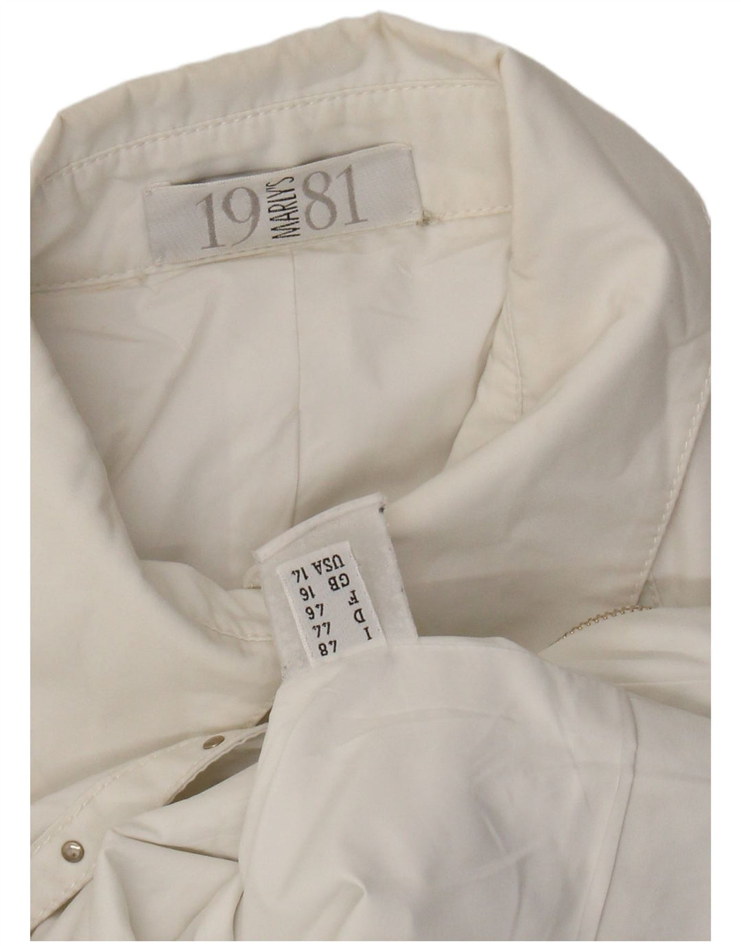 MARLY'S 1981 Chaqueta Bomber para Mujer UK 46 Grande Blanco