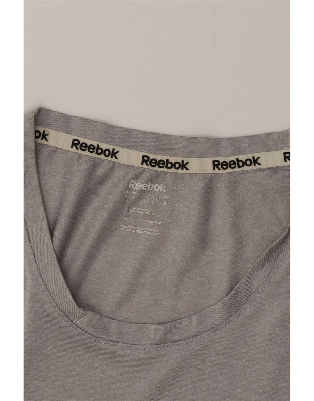REEBOK Camiseta para mujer Top UK 46 Grande Gris Poliéster