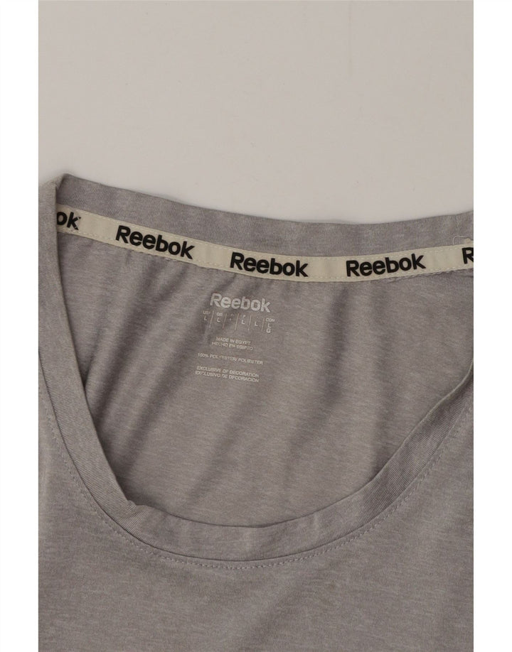 REEBOK Camiseta para mujer Top UK 46 Grande Gris Poliéster