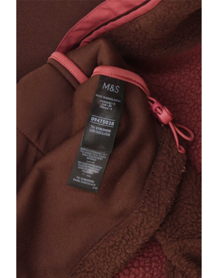 Marks & Spencer Chaqueta polar extragrande para mujer UK 8 Small Marrón Colorblock