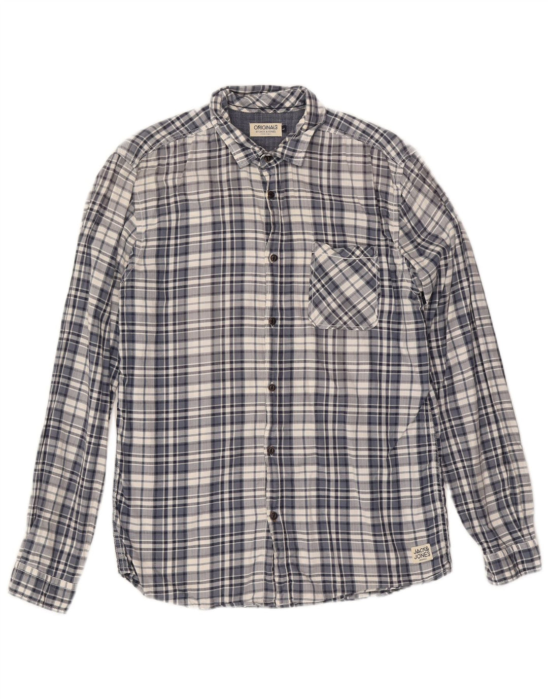 Camisa Jack & Jones Hombre Large Blue Check Algodón