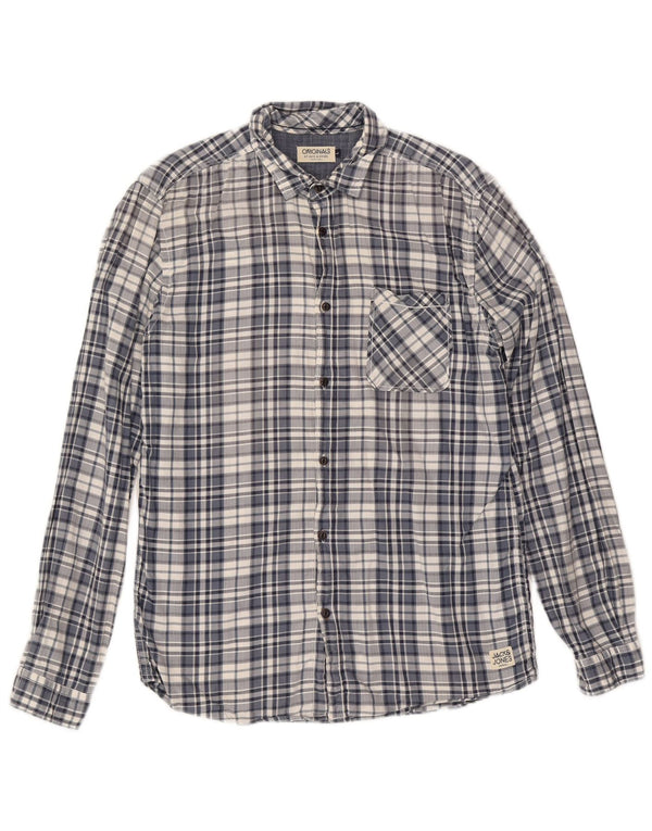 Camisa Jack & Jones Hombre Large Blue Check Algodón