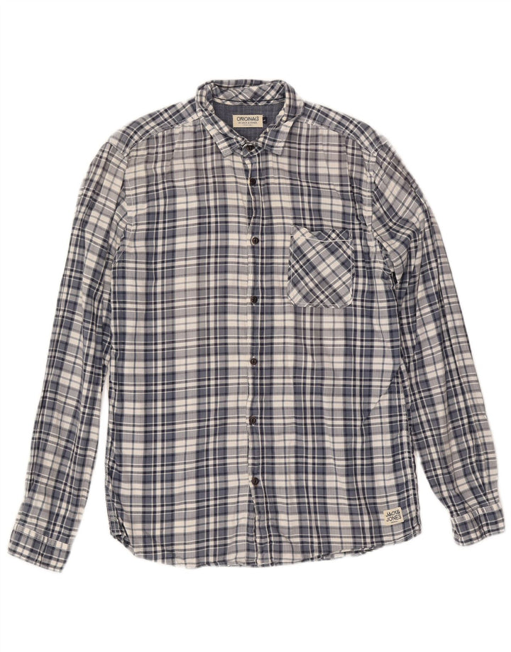 Camisa Jack & Jones Hombre Large Blue Check Algodón