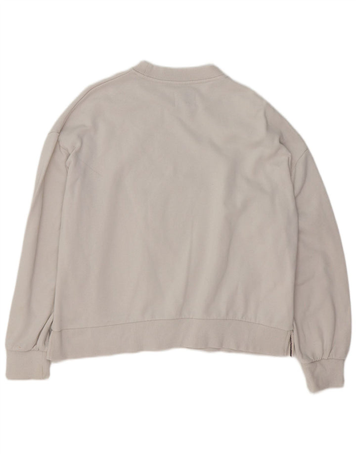 PEPE JEANS Womens Graphic Oversized Sweatshirt Jumper UK 10 Small White Vintage PEPE Jeans and Second-Hand PEPE Jeans from Messina Hembry 