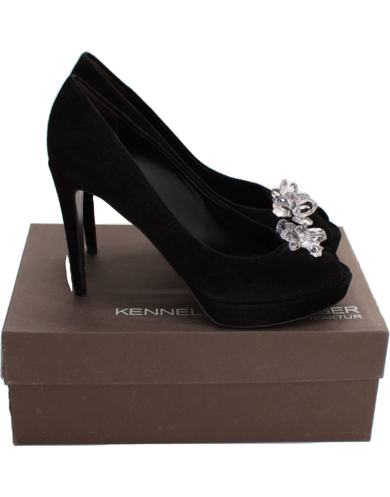 KENNEL & SCHMENGER Womens Suede Pump Heels UK Size 7.5 Black Suede Vintage Kennel & Schmenger and Second-Hand Kennel & Schmenger from Messina Hembry 
