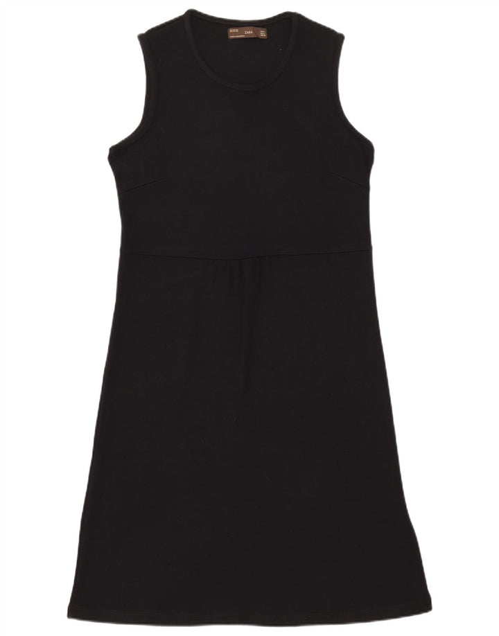 Zara Vestido básico sin mangas para mujer UK 44 Large Rayón negro