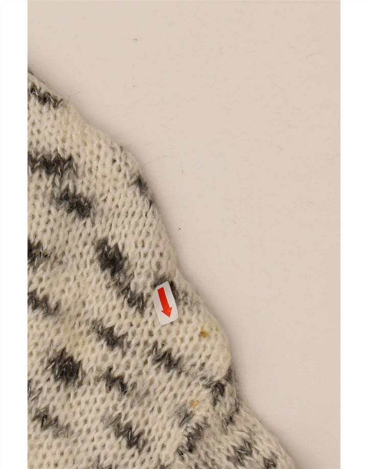 ZARA Suéter tipo jersey con cuello redondo para mujer UK 46 Large Off White Flecked