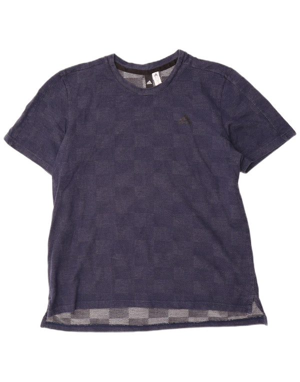 Adidas Camiseta Hombre Top XL Azul Marino Geométrico Algodón