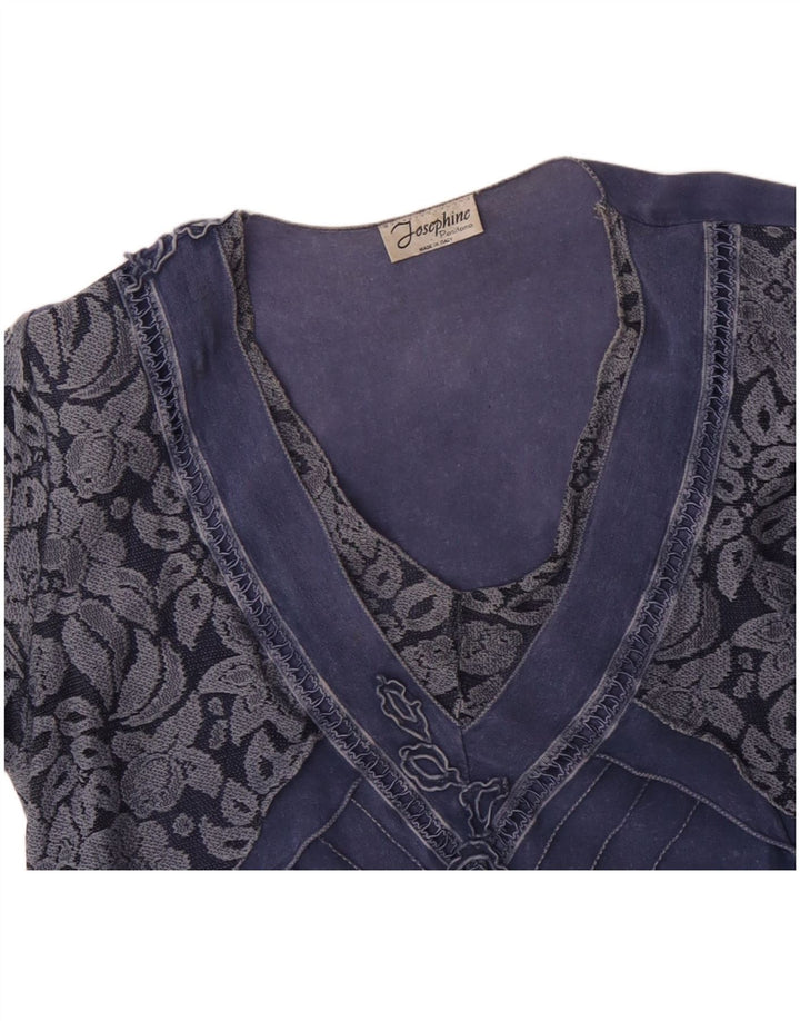 JOSEPHINE Blusa para Mujer Top UK 46 Grande Azul Floral