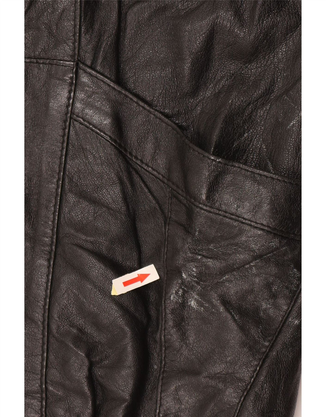 Vintage mujer chaqueta de cuero de gran tamaño EU 50 XL negro