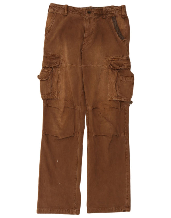 Pantalones cargo rectos para hombre Oviesse IT 48 Medium W34 L34 Brown Pinstripe