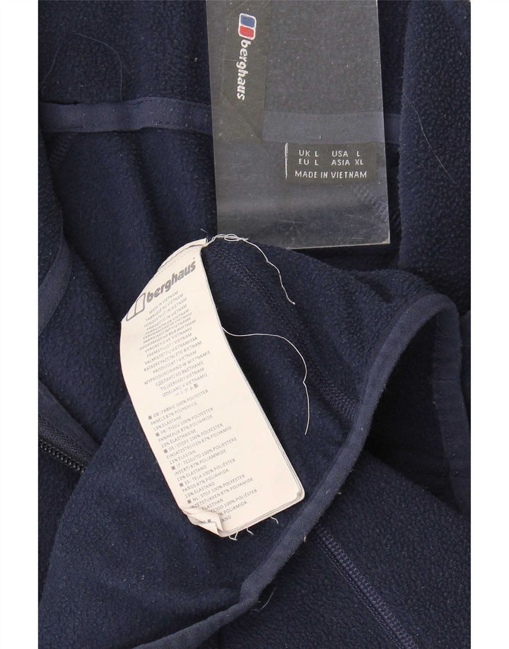 Berghaus - Jersey de forro polar con cuello y cremallera para hombre, talla grande, poliéster azul marino