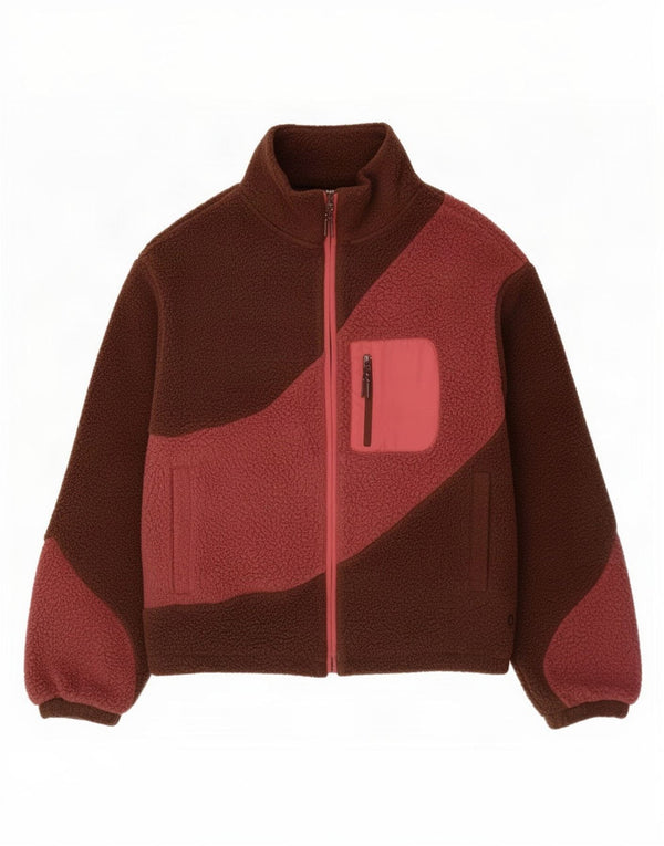 Marks & Spencer Chaqueta polar extragrande para mujer UK 8 Small Marrón Colorblock