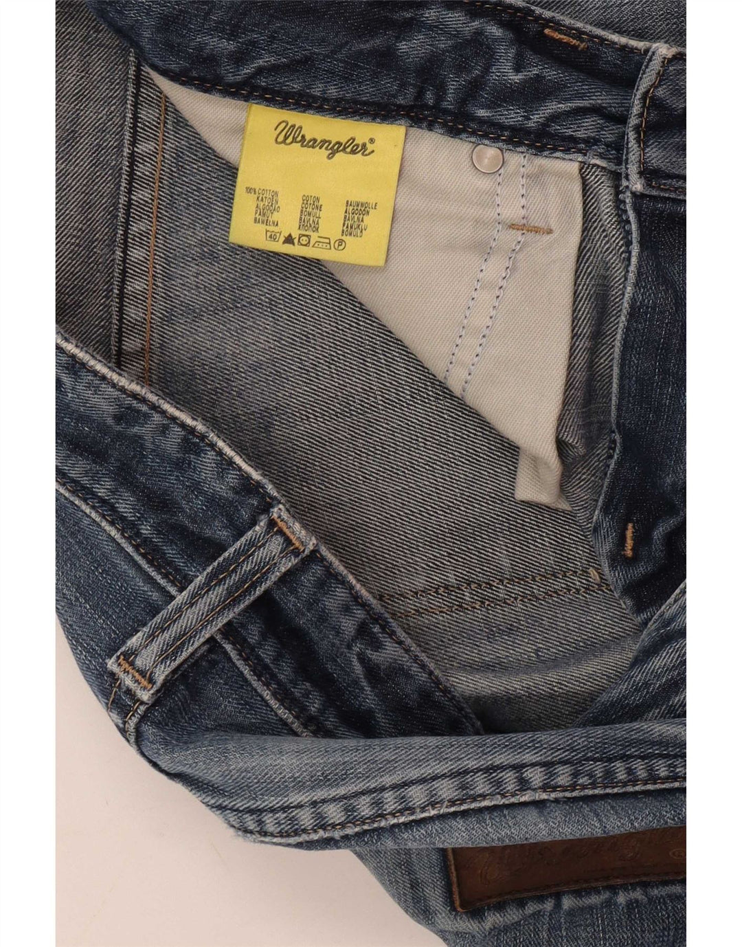 Vaqueros Wrangler Crank Rectos Mujer W32 L34 Algodón Azul
