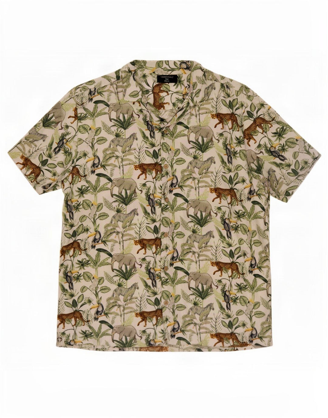 Tessentials Camisa De Manga Corta Jungle Large Estampado Animal Multicolor Hombre