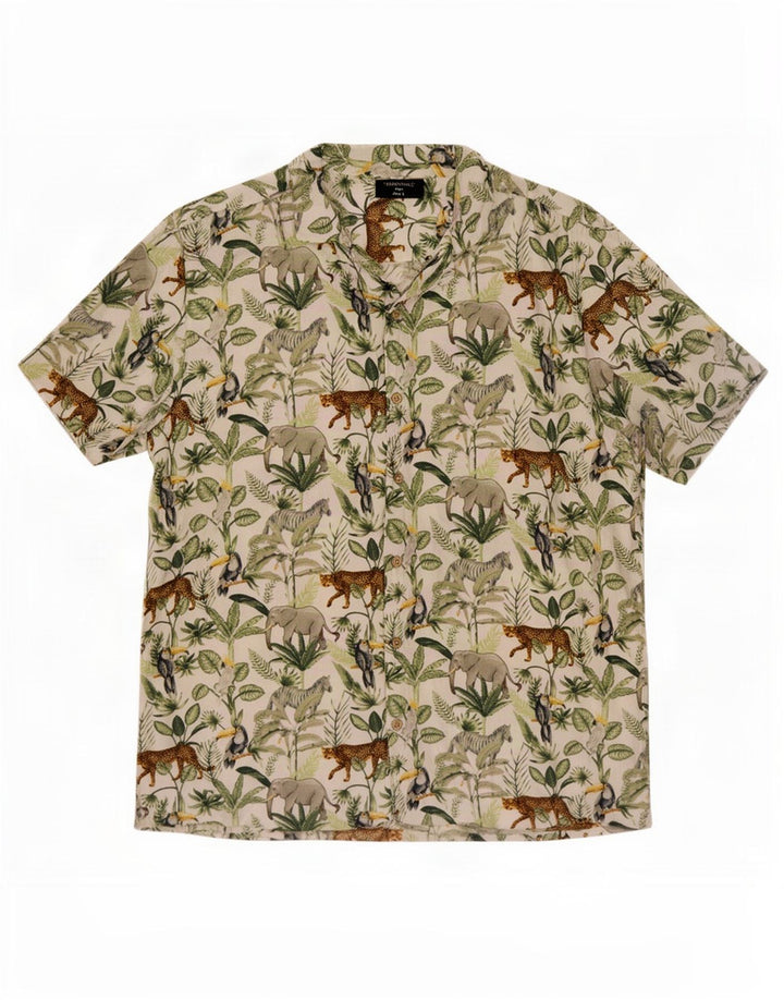 Tessentials Camisa De Manga Corta Jungle Large Estampado Animal Multicolor Hombre