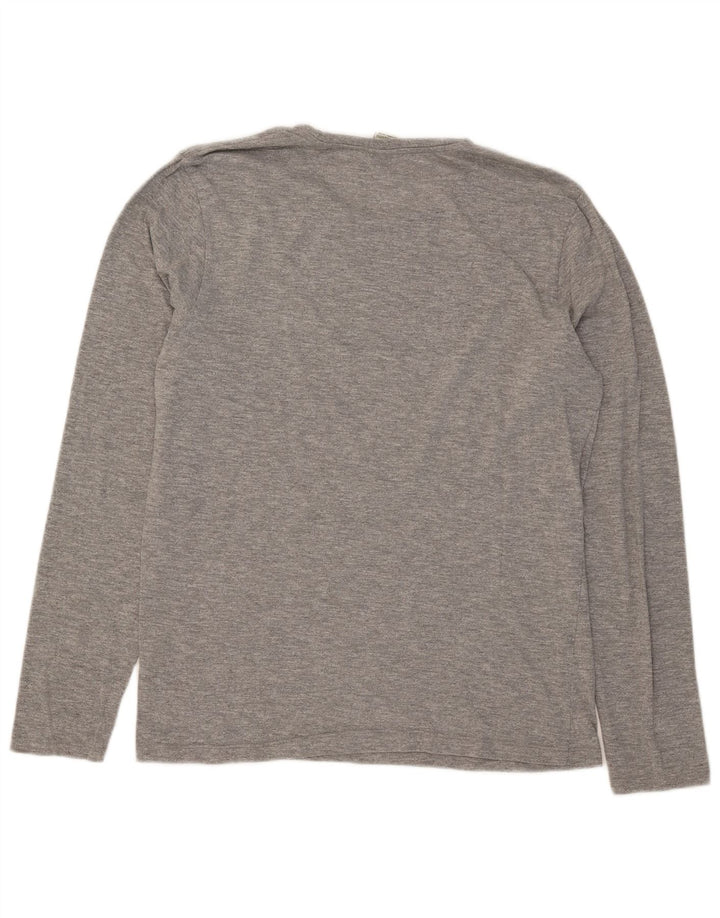 Scotch & Soda Hombre Camiseta De Manga Larga Grande De Algodón Gris