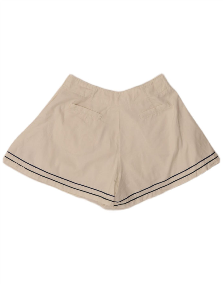 Vintage mujer casual pantalones cortos medio W28 de algodón blanco
