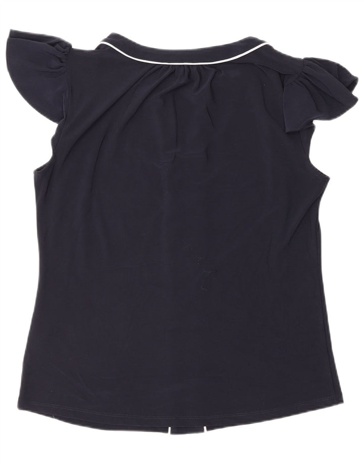 TOMMY HILFIGER Blusa para mujer Top UK 44 Medio Azul marino Poliéster