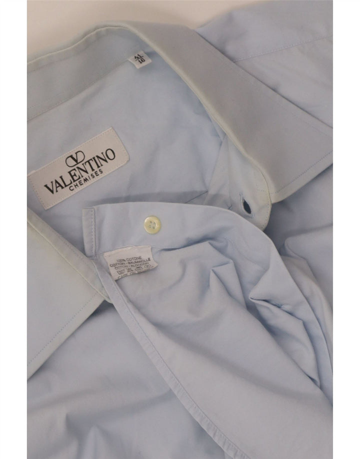 Camisa Valentino Hombre Talla 41 16 Grande Azul Algodón