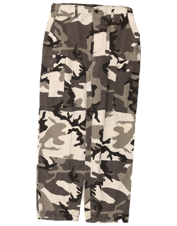 Pantalones cargo rectos vintage para hombre W32 L31 Algodón de camuflaje gris