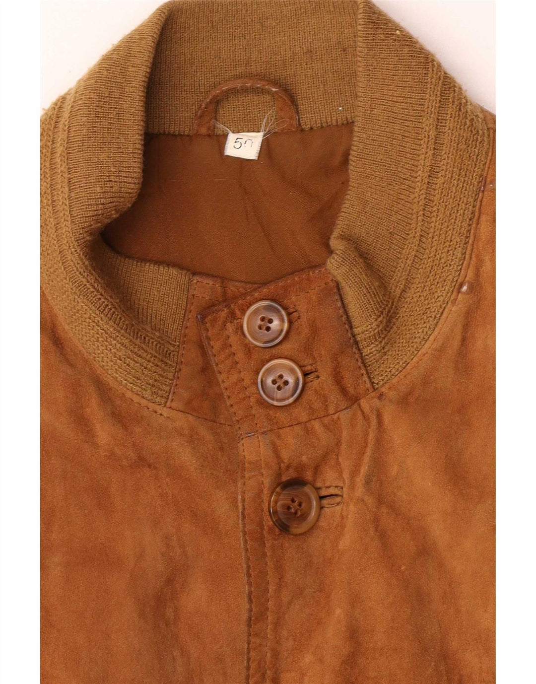Vintage hombres ante bomber chaqueta IT 50 marrón grande