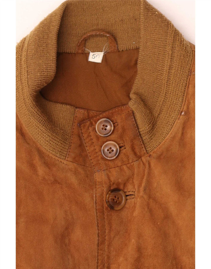 Vintage hombres ante bomber chaqueta IT 50 marrón grande