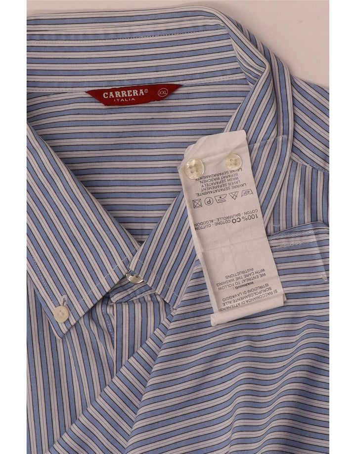 Camisa Carrera Hombre 2XL Algodón Rayas Azul