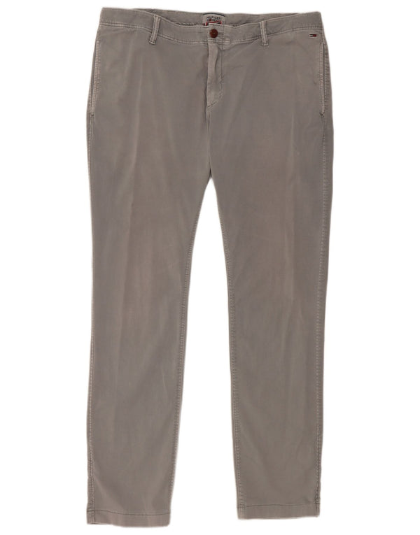 Tommy Hilfiger Pantalones chinos ajustados para hombre W36 L32 Algodón gris