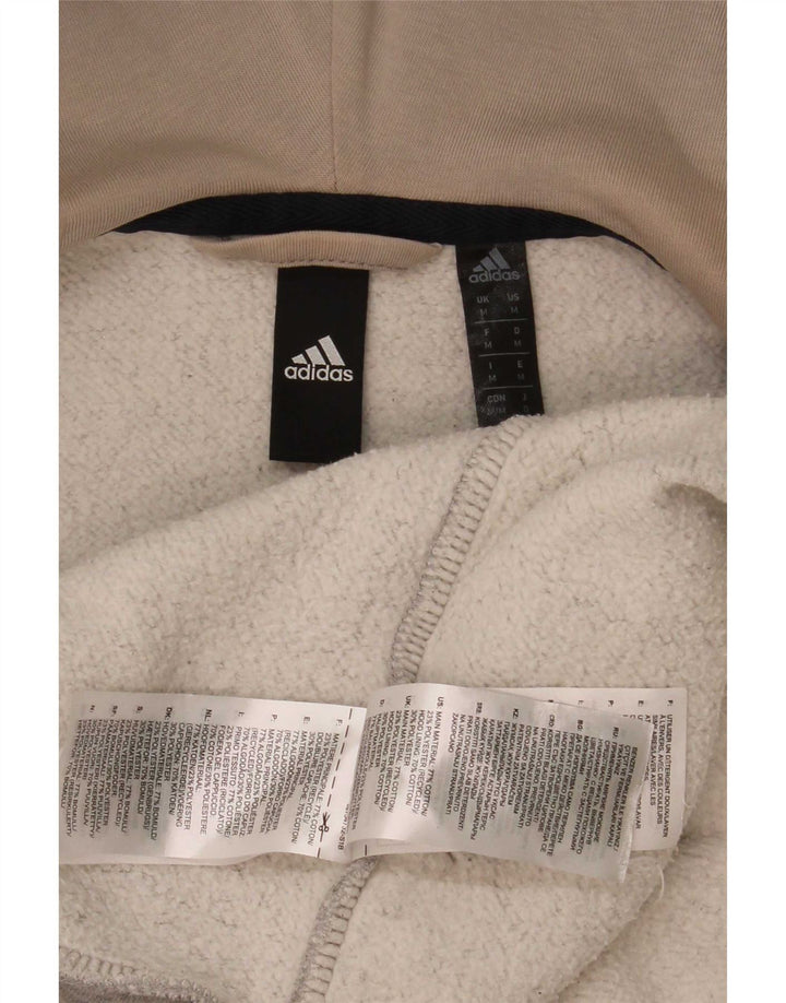Adidas Hombre 3D Arc Zip Sudadera con capucha Suéter Gris Medio Algodón