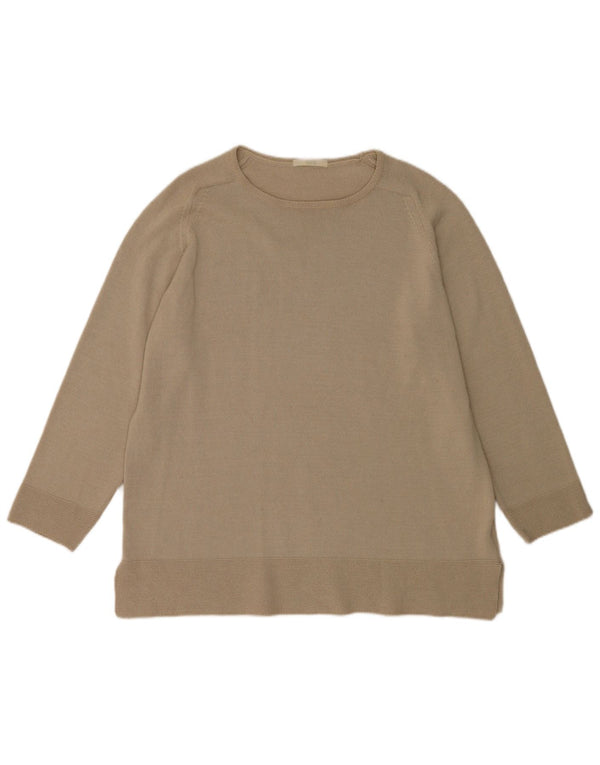 Marks & Spencer Jersey con Cuello Barco para Mujer UK 40 XL Acrílico Beige