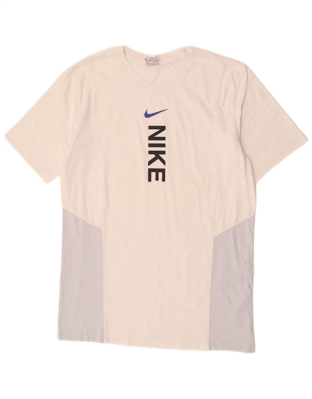 Nike Camiseta gráfica para hombre, parte superior mediana de algodón con bloques de color blanco