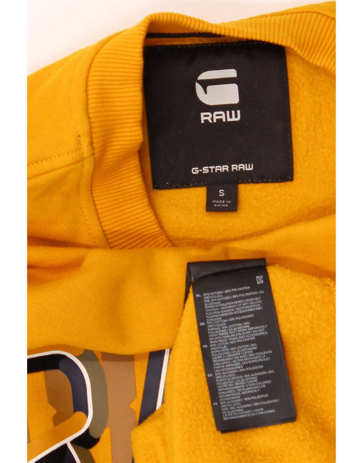 G-Star Hombre Sudadera Gráfica Jersey Jersey Pequeño Poliéster Amarillo