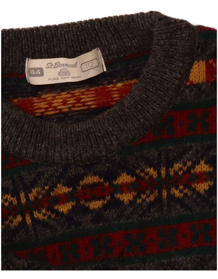 CALLE. BERNARD Jersey de cuello redondo para hombre, talla grande, multicolor, Fair Isle