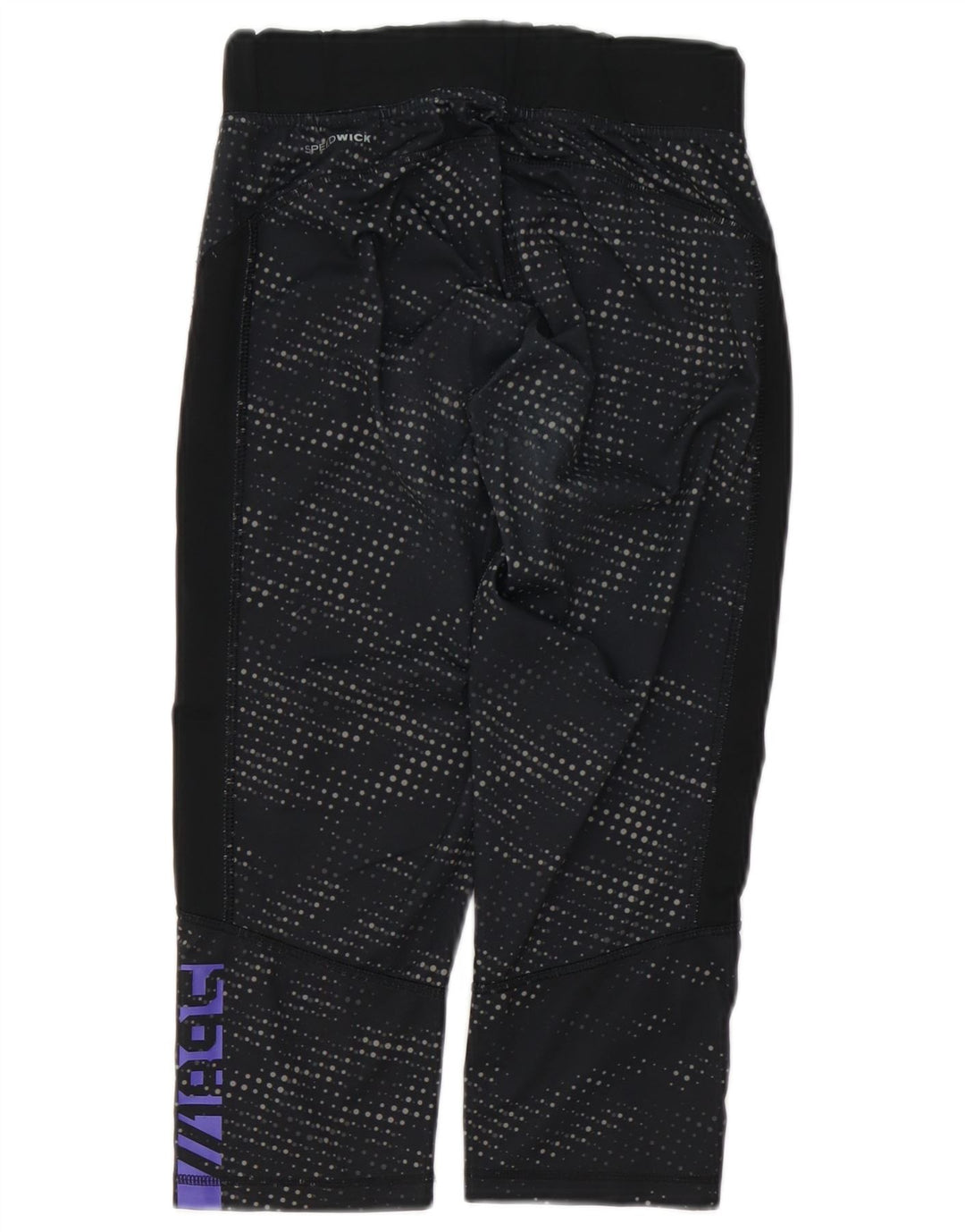 REEBOK Leggings capri gráficos para mujer UK 8/10 Small Black Spotted