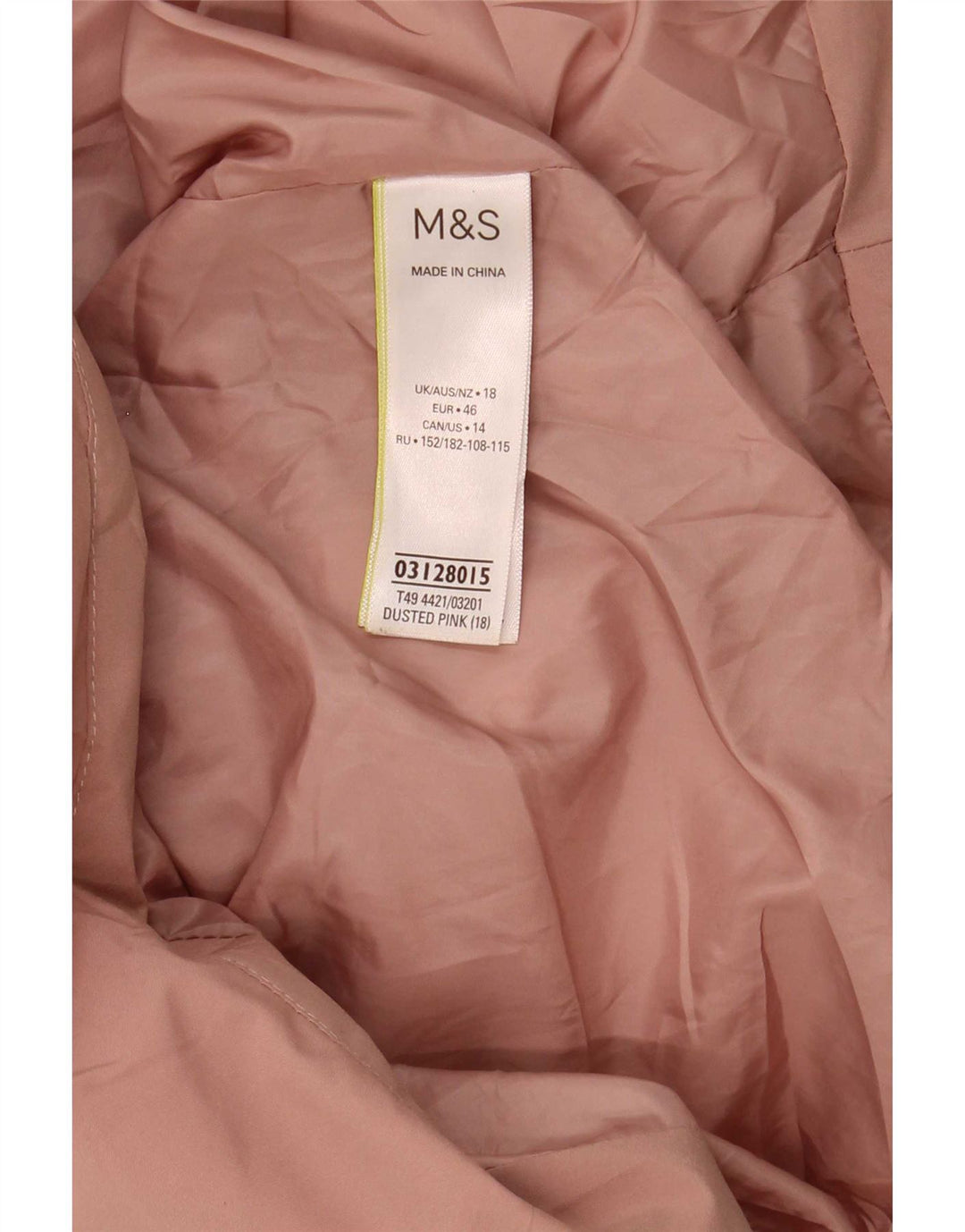 Marks & Spencer Abrigo acolchado extragrande con capucha para mujer UK 18 XL Poliéster rosa