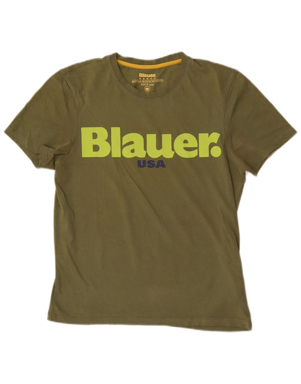 Blauer Hombre Camiseta Gráfica Top Small Caqui Algodón