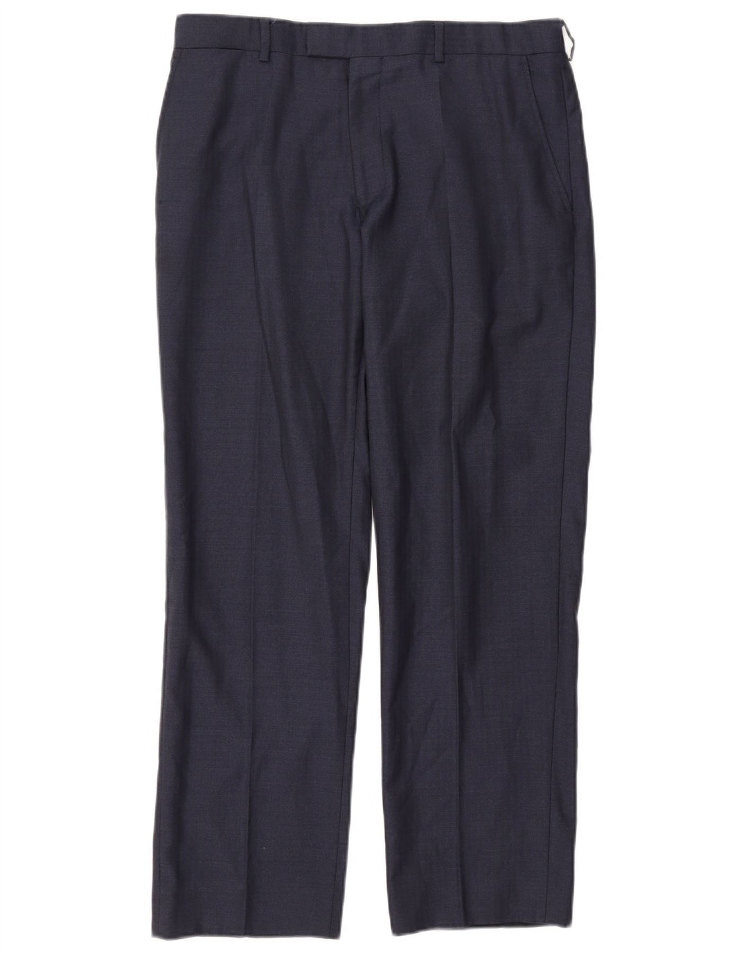 Pantalón de traje recto para mujer JAEGER W34 L30 Lana azul marino