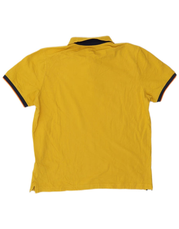 K-Way Polo para hombre de algodón con bloques de color amarillo grande