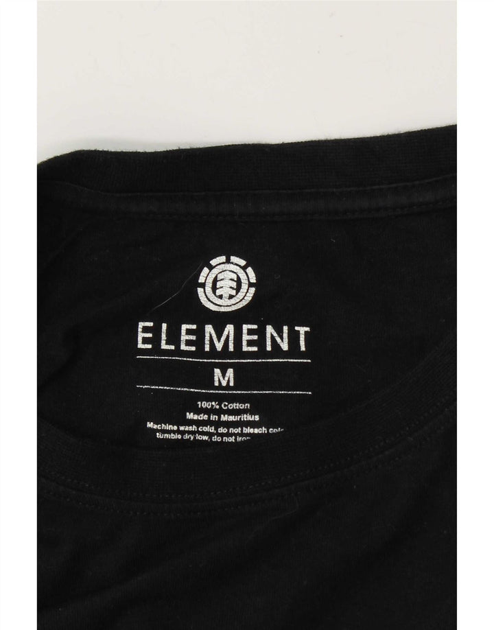 Element Top gráfico para hombre de manga larga de algodón negro mediano