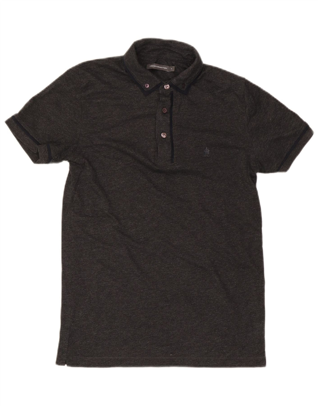 French Connection Polo para hombre de algodón moteado gris pequeño