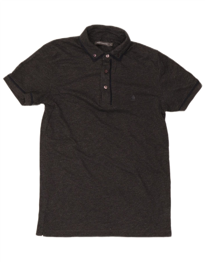 French Connection Polo para hombre de algodón moteado gris pequeño