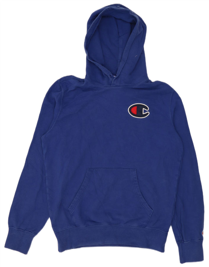 CHAMPION Jersey con capucha gráfica para hombre Algodón azul medio