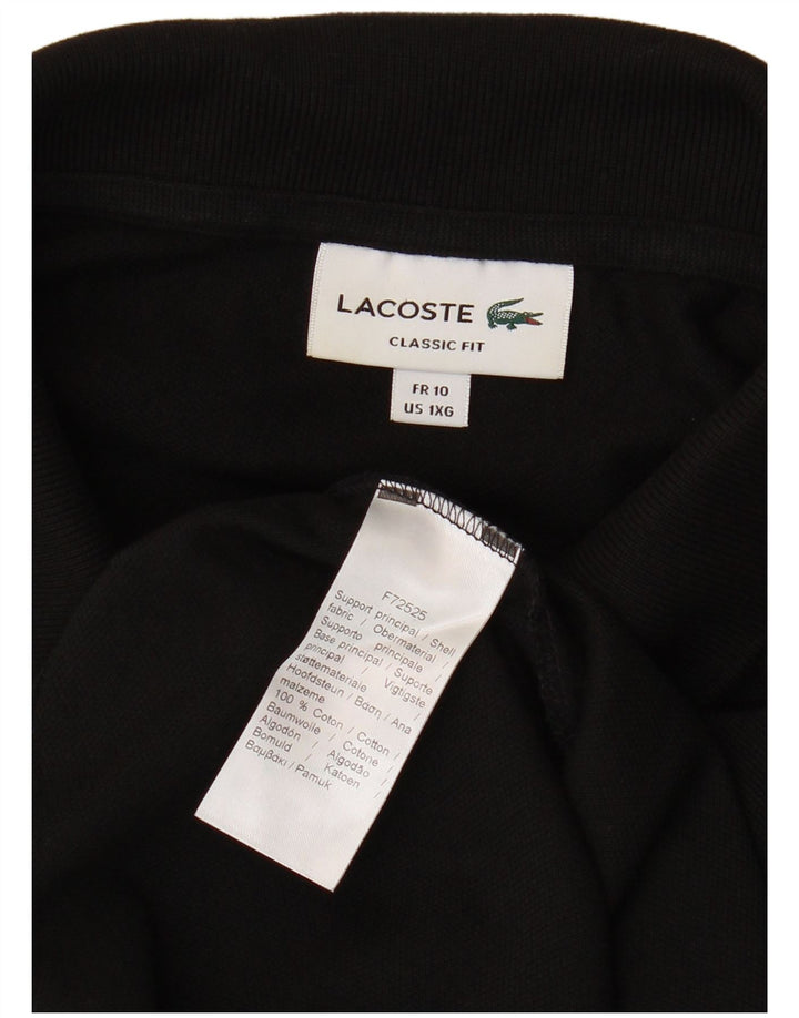 LACOSTE Polo de ajuste clásico para hombre talla 10 5XL algodón negro