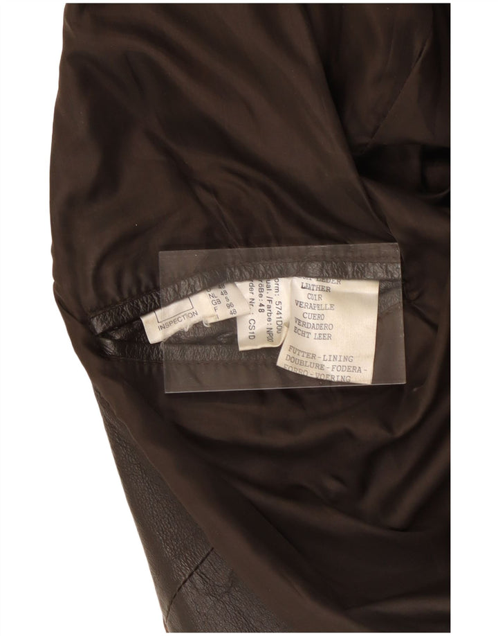 VINTAGE Chaqueta de cuero holgada para hombre Reino Unido 36 Cuero marrón pequeño