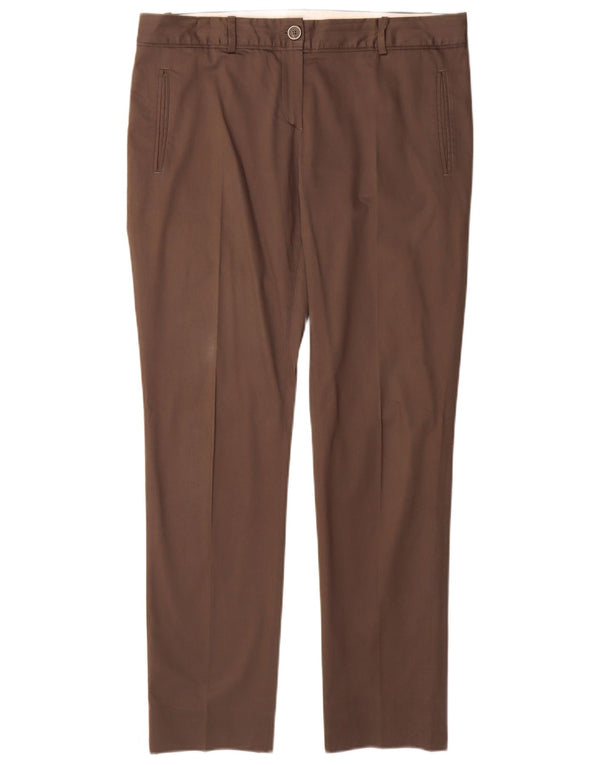 Massimo Dutti Pantalón Chino Slim Mujer EU 42 Large W32 L31 Gris Algodón