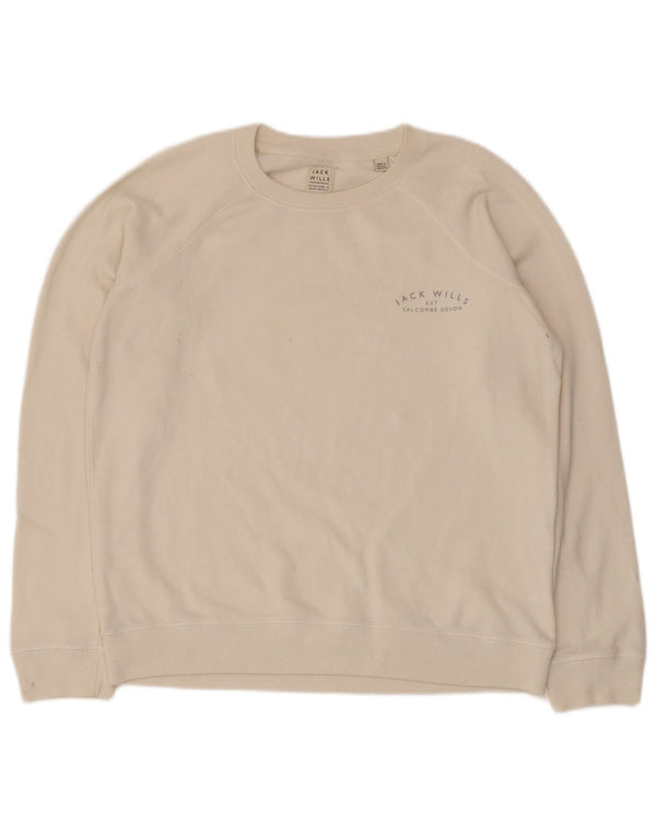 Jack Wills - Sudadera para mujer, talla 40, talla grande, algodón blanco