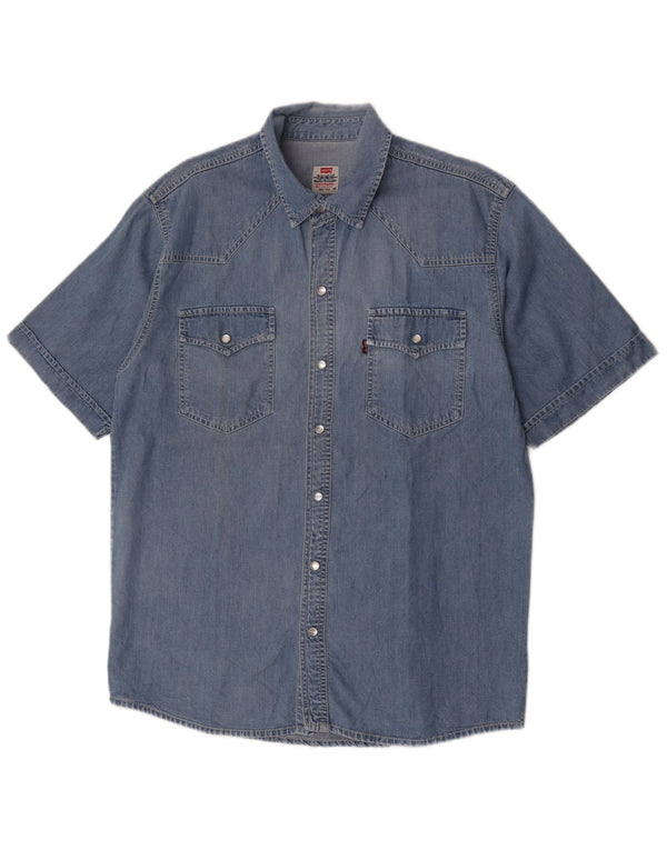 Levi's Hombre Camisa Vaquera De Manga Corta Azul Medio