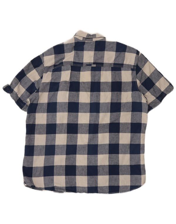 Camisa de manga corta de corte clásico para hombre de Fat Face, talla grande, de lino a cuadros en azul marino
