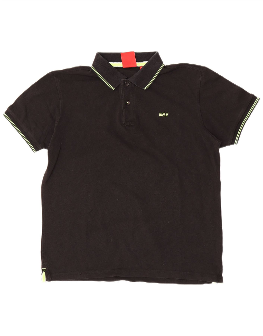 Rifle Polo para hombre grande de algodón negro